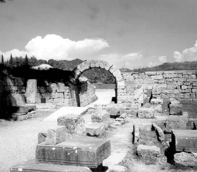 Entrance to the athletic field at ancient Olympia. Photo: Berner