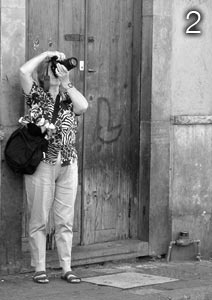 When you can’t frame well, plan to crop, as I did with this picture of my client Shirley West in San Miguel de Allende. Photos: Denninger