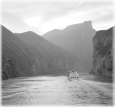 Sunrise on the Yangtze River was breathtakingly beautiful as we sailed between the limestone walls of the Three Gorges. 