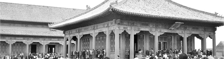 We worked our way around the Hall of Medium Harmony to queue up for a look at the Imperial Throne within the Hall of Protective Harmony, which lies at the heart of the Forbidden City. 