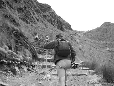 Tim Leffel ascending the Inca Trail. — Photo by Donna Leffel