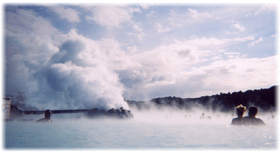 The steaming waters of the Blue Lagoon