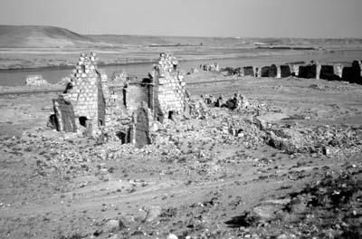 The ruins of Halabiye Castle on the Euphrates.