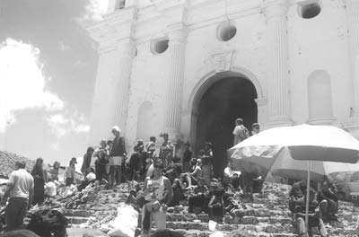 Busy Santo Tomas Church steps — Chichicastenango, Guatemala.