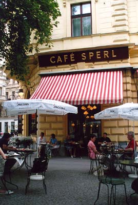 You can sit inside or outside at Café Sperl.