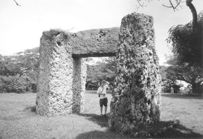The Ha’amonga Trilithon, a 5-meter-high limestone coral “gate” whose purpose is not known.