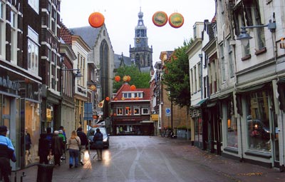 The narrow streets of Gouda, the Netherlands.