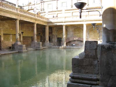 The Roman baths in Bath were constructed between the first and fifth centuries.