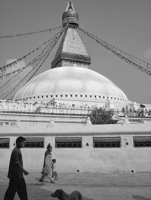 Bodhnath boasts the largest stupa in Nepal.