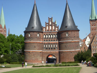 Lübeck’s 1447 red-brick Holstentor (Holsten Gate) is a landmark of Hanseatic Germany. Photos: Brunhouse