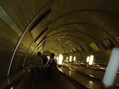 Moscow metro escalator