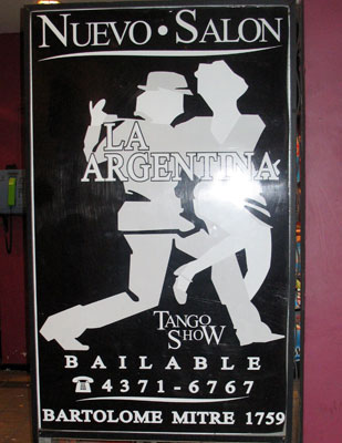Poster for a tango show.