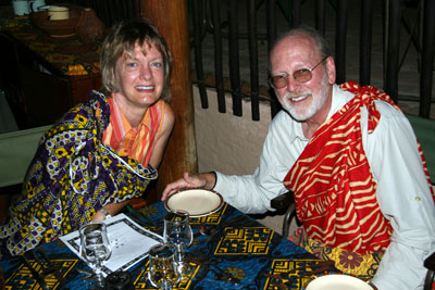 Lorelyn and Fred Koehler at The Boma, Victoria Falls.
