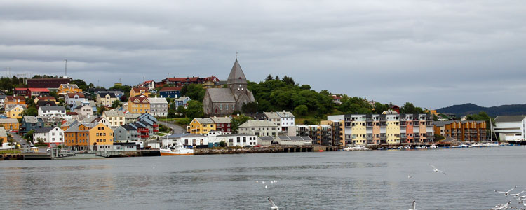 View of Kristiansund, Norway, including the Nordlandet Church.