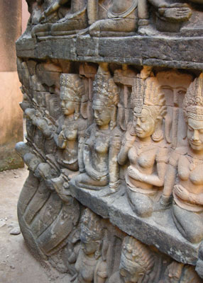 Rows of apsaras (celestial maidens) line the inner walls of the Leper King Terrace. Photo: Patten