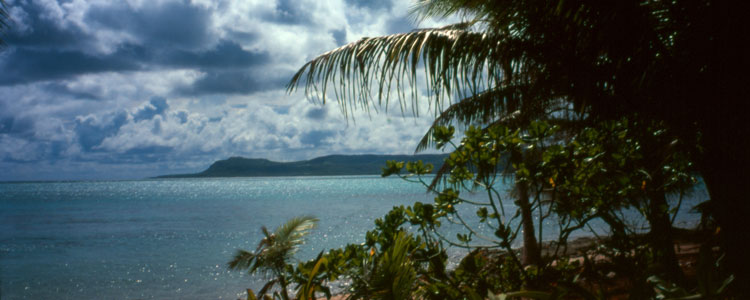 View of northern Saipan from nearby Mañagaha Island.