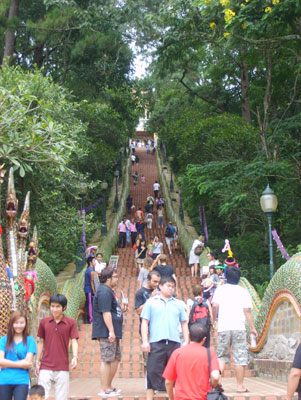 The stairway at Wat Phrathat Doi Suthep.