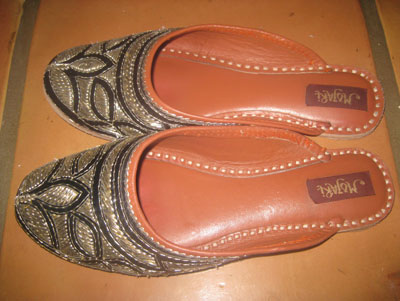 Beaded, embroidered shoes from Mojari — Jaipur. Photos: Edwards