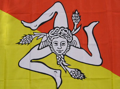 The trinacria is featured on the Sicilian flag.