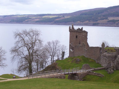 Ruins of Urquhart Castle on Loch Ness.