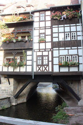 The Krämerbrüche (Merchant’s Bridge) in Erfurt is the longest bridge in Europe entirely covered with houses that are still inhabited.