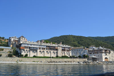 Coastal monastery on Mt. Athos.