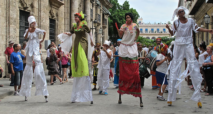 Stilt dancers in the streets of Havana. Photo courtesy of Pamela Fox