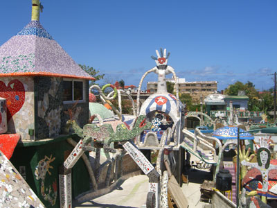 View from the rooftop of artist José Fuster’s home and studio.  The crocodile is a symbol of Cuba.