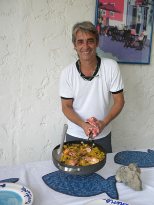 Jorge and his seafood paella.