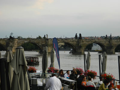 Enjoying a cocktail, dessert and coffee or a meal on the banks of Prague’s Vltava River is a favorite activity of locals and visitors alike.