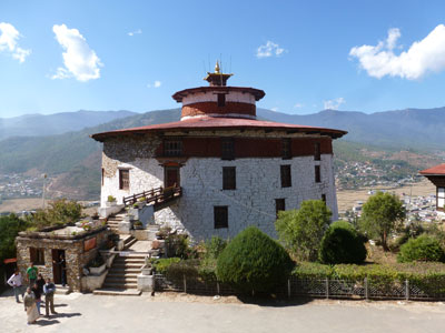 The National Museum, housed in an old watchtower that sits above the Paro Valley.