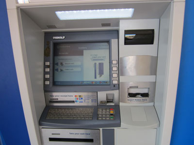 A close-up of the troublesome AutoBank ATM that I used in Cape Town.