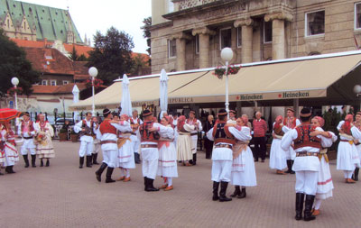 Dancers in Zagreb’s Ban Jelačić Square.