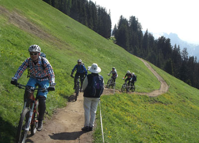 Walkers and bikers shared trails in Val Gardena, Italy. Photos by Rod Smith
