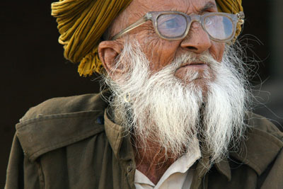 Wandering the streets can lead to portraits like this one of an old man in a Manvar village.