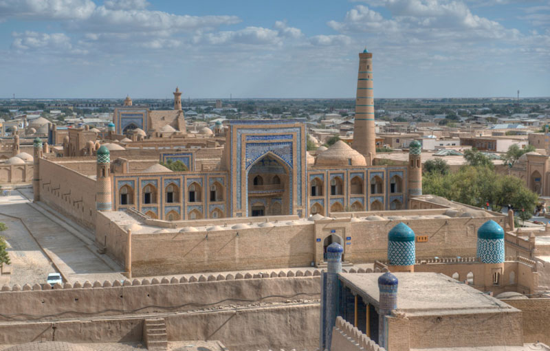 View of Khiva, Uzbekistan, from the Khodja Minaret.