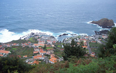 Beautiful Porto Moniz, on the northwestern tip of Madeira, is best appreciated from the hills above the village.