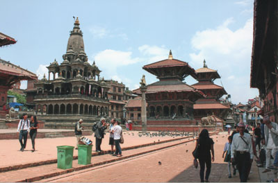 Buddhist temples and stupas in Patan City, Nepal.