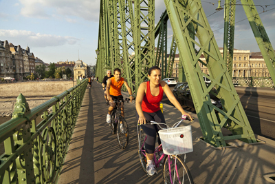 Biking is an energizing way to take in the sights of Budapest.