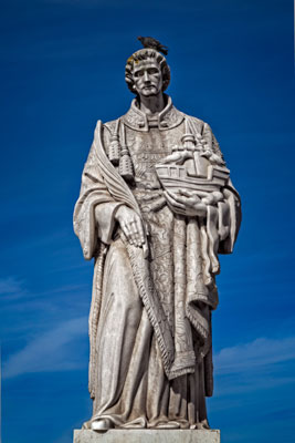 Statue of St. Vincent of Saragossa, the patron saint of Lisbon.