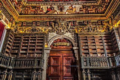 The extraordinarily ornate Joanina Library at the University of Coimbra.