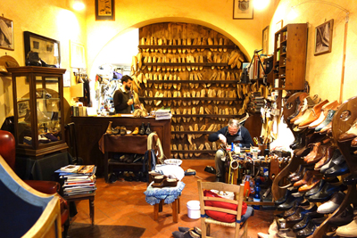If you head for off-the-beaten-path neighborhoods in Europe, you’re more like to find small family businesses eking out an existence for another generation — like this cobbler’s shop in Florence.