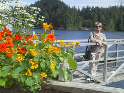 Carole at Bamfield, on the west coast of Vancouver Island.