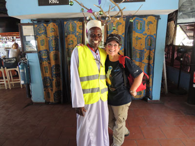 Donna Altes with her guide, Mosi, in Stone Town, Zanzibar.