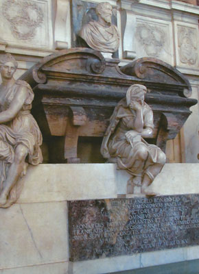 The tomb of Michelangelo in Florence.