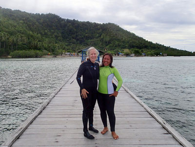 Ann with guide Ranny in front of Kri island.