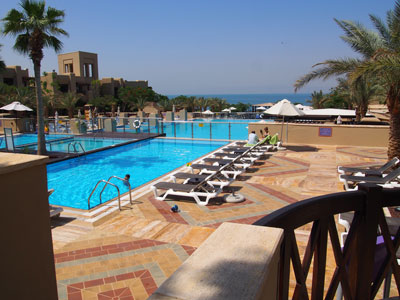 Poolside at the Holiday Inn Resort Dead Sea.