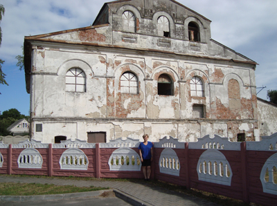 The former main synagogue in Kobryn, Belarus, which could accommodate over 1,000 worshipers and which also served as the community center and yeshiva (religious school).