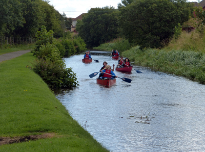 Canoeists on the Union Canal.