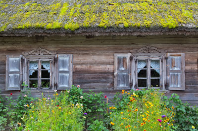 An old wooden home at Rumsiskes, Lithuania.